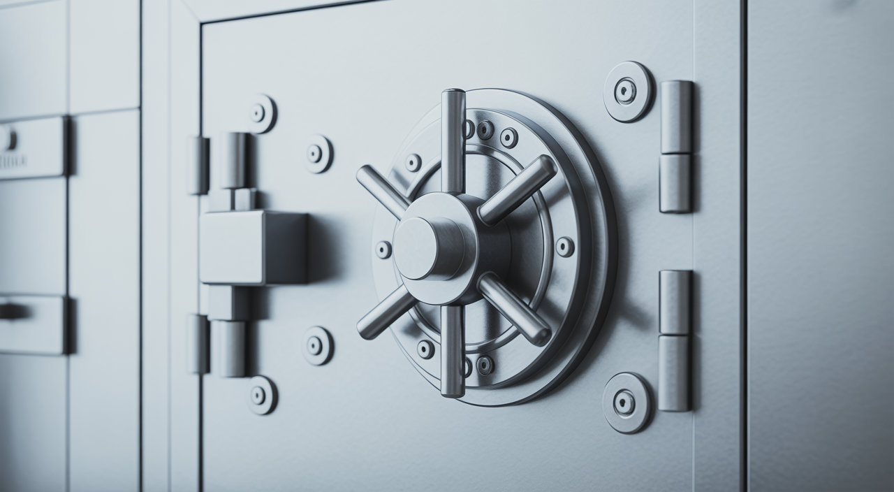 Residential safe room door providing security in a modern home setting